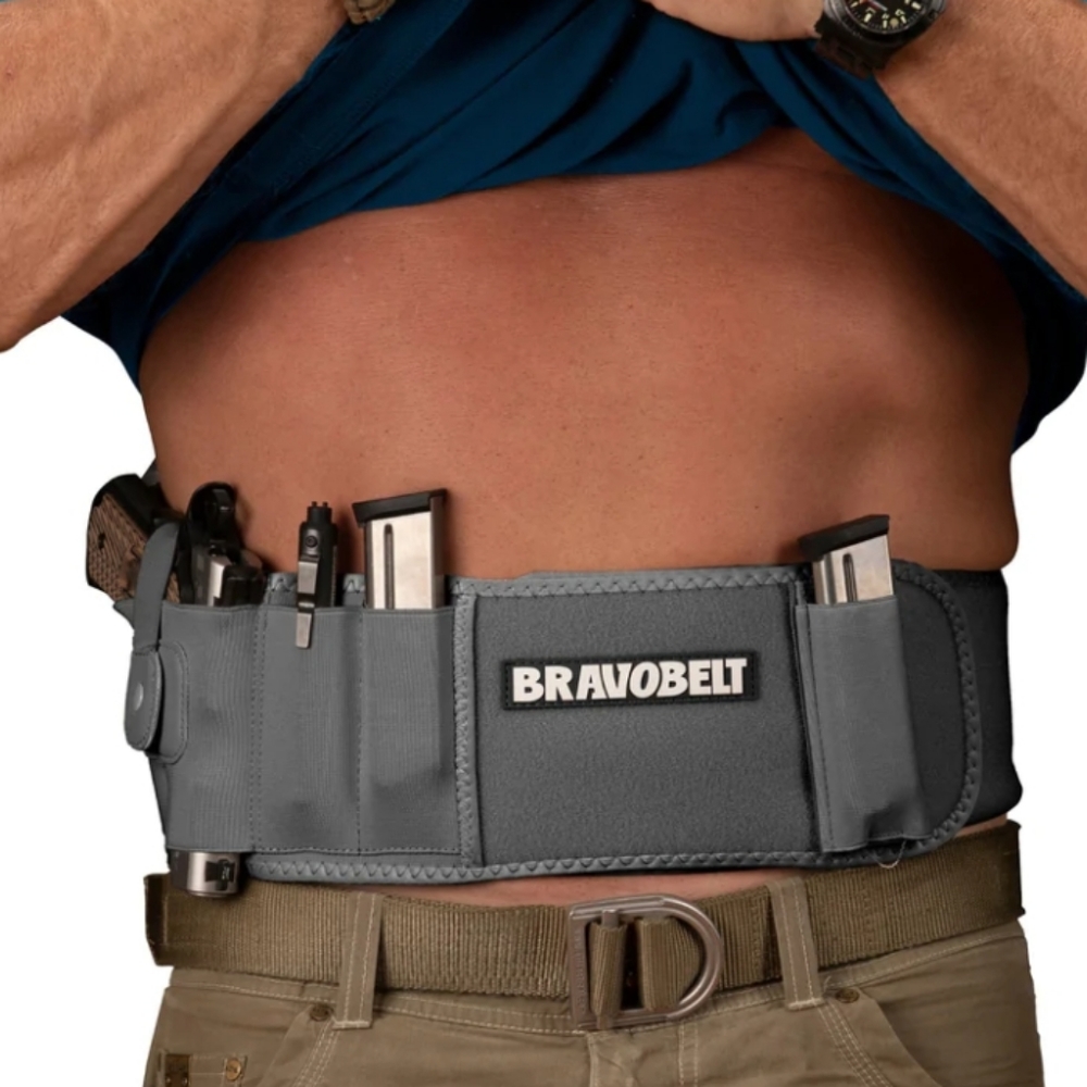 BravoBelt Belly Band Holster for Concealed Carry - Unisex - Grey Ghost